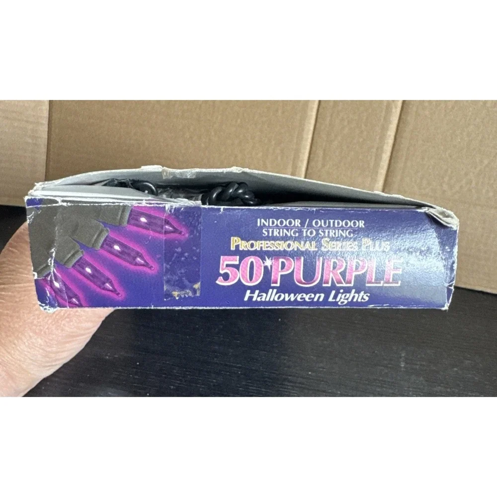 Vintage Suberbrite Purple Halloween Lights - 50 Light Set Indoor & Outdoor NOS
